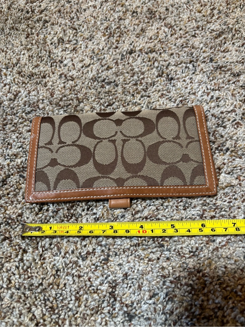 E159 Vintage Coach Brown Signature Hobo Shoulder Bag w/checkbook cover - Picture 15 of 16